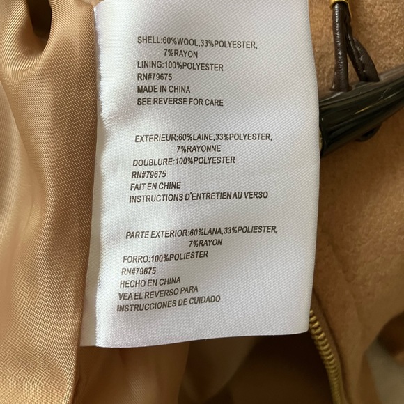 Michael Kors Camel Toggle Wool Hood Coat Size 10 - Picture 8 of 8